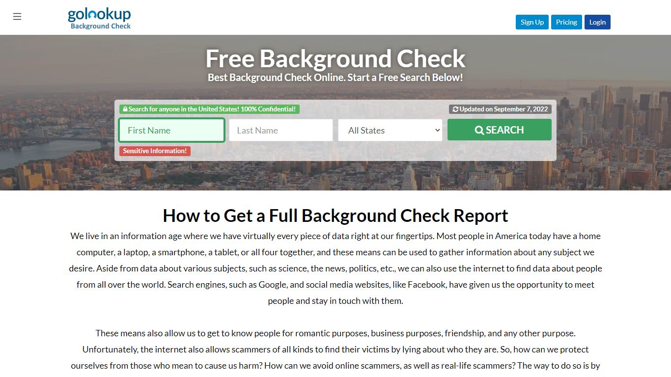Full Background Check, Free Full Background Check Report - GoLookUp