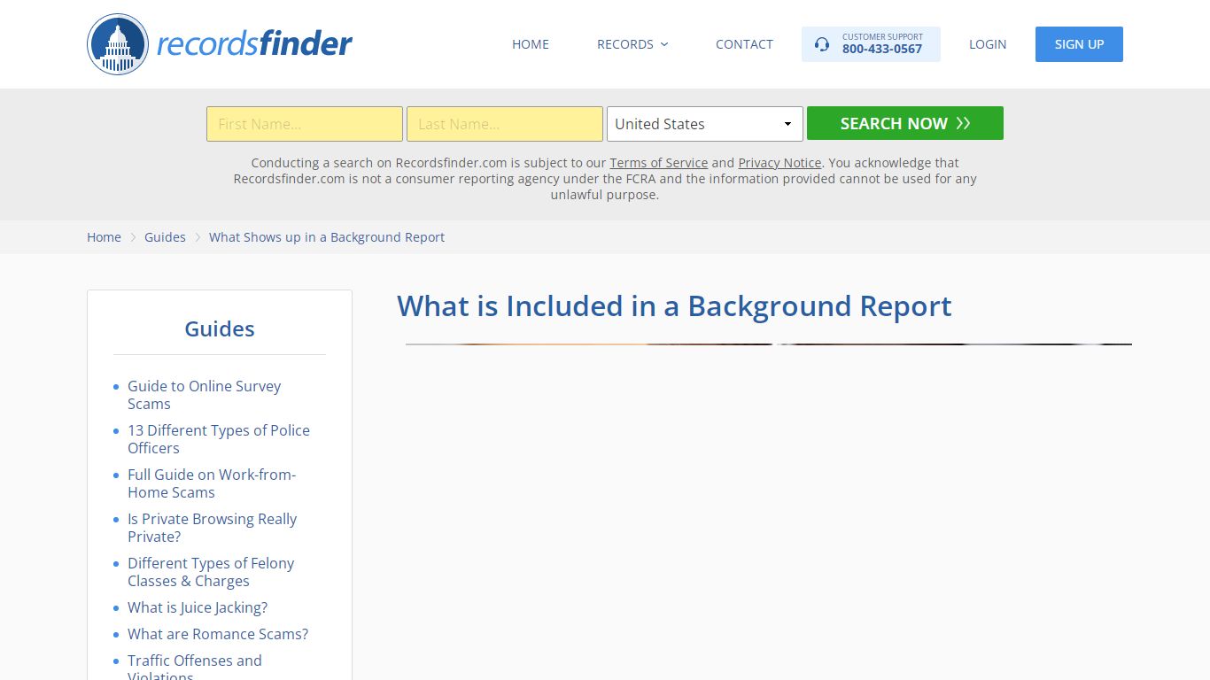 What Shows up in a Background Report - RecordsFinder